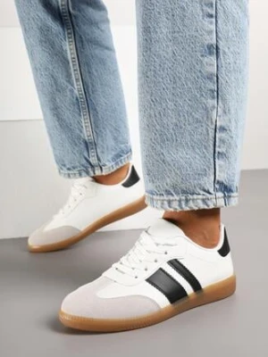 Biało-Czarne Sneakersy Tenisówki z Ozdobnymi Paskami Danavin seastar