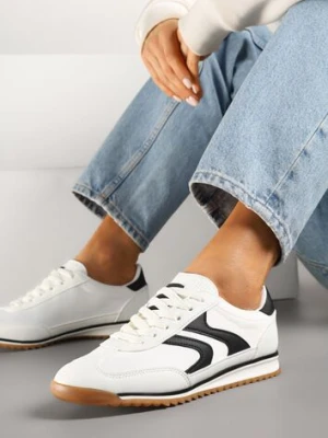 Białe Sneakersy Tenisówki z Przeszyciami Julioria
