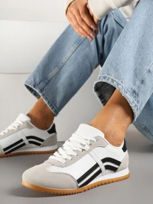 Białe Sneakersy Typu Klasyczne Tenisówki Zdobione Przeszyciami Zardiva
