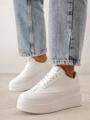 Białe Sneakersy VICES na Platformie w Stylu lat 90. Donah