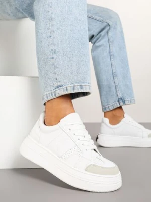 Białe Sneakersy Vices na Platformie z Gwiazdką Fenarra
