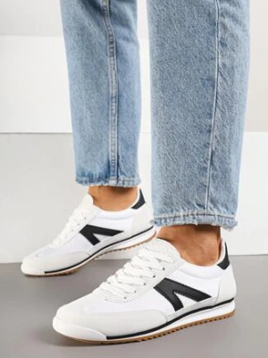 Białe Sneakersy w Stylu Kultowych Tenisówek z Ozdobnymi Przeszyciami Valtewi c'm paris