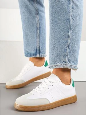 Białe Sneakersy w Stylu Tenisówek z Perforacją Reiaris potocki