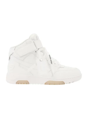 Białe Sneakersy Wiązane Velcro Skóra Off White