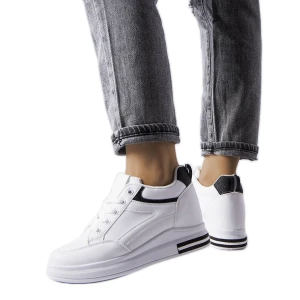 Białe sneakersy z brokatowymi wstawkami Bonevil Inna marka