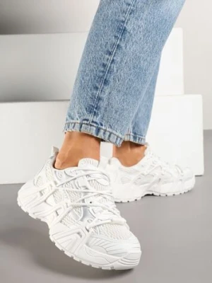 Białe Sneakersy z Designerskim Sznurowaniem Nuritha mulanka