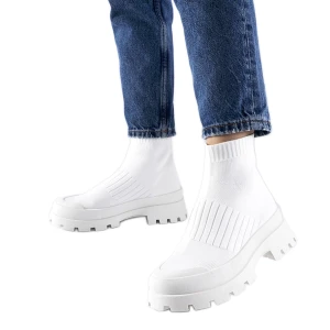 Białe sneakersy z elastyczną cholewką Varden Inna marka