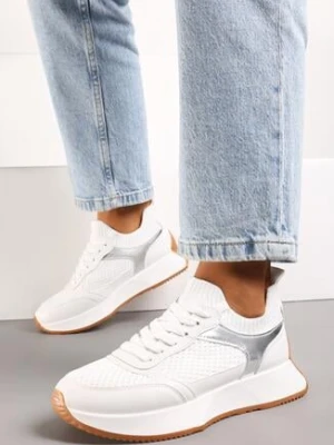 Białe Sneakersy z Elastyczną Cholewką Vespiera