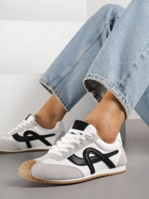 Białe Sneakersy z Geometrycznym Wzorem Arnenta mulanka