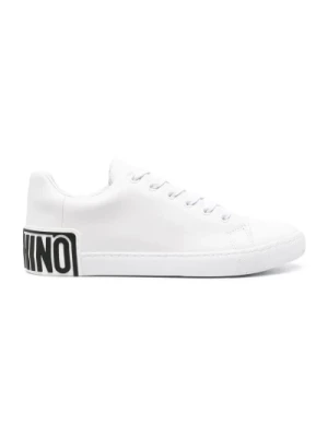 Białe Sneakersy z Logo Moschino