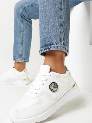 Zdjęcie produktu Białe Sneakersy z Metalicznymi Wstawkami Essme