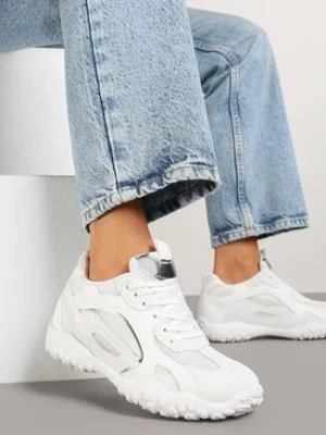Białe Sneakersy z Ozdobnym Tłoczeniem Pilliana mulanka
