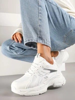 Białe Sneakersy z Ozdobnymi Paskami Xerraza