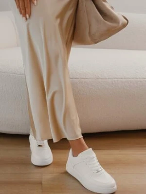 Białe Sneakersy z Perforacją na Nosku Elletia