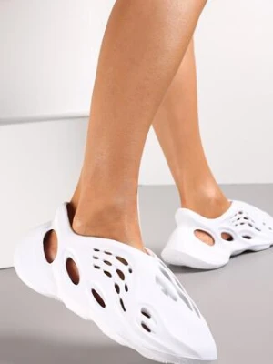 Białe Sneakersy z Pianki Zdobione Wycięciami Harelle