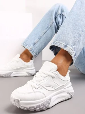 Białe Sneakersy z Plecionymi Sznurówkami Georhita