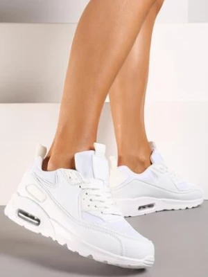 Białe Sneakersy z Podeszwą Typu Air z Ekoskóry Sznurowane Ozarae