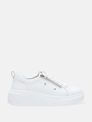 BIAŁE SNEAKERSY Z SUWAKIEM 2839-1 WHITE Venezia