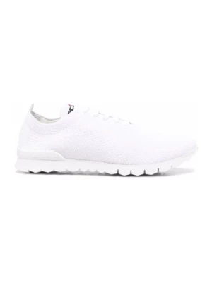 Białe Sneakersy z Teksturowanym Dzianinowym Wzorem Kiton