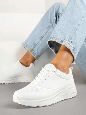Białe Sneakersy z Tłoczoną Cholewką Ulithrena seastar