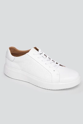 Białe sneakersy ze skóry naturalnej 01033A00SNA