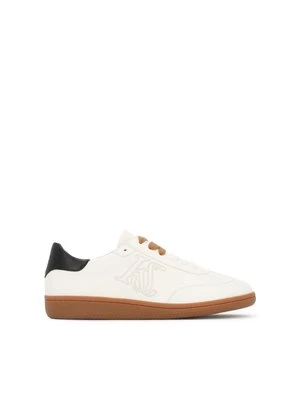 Białe sneakersy ze skóry naturalnej z czarnym zapiętkiem Kazar