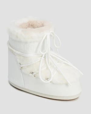 Białe śniegowce Damskie Moon Boot Icon Low Faux Fur