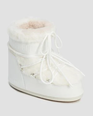 Białe śniegowce damskie Moon Boot Icon Low Faux Fur