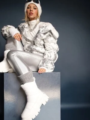 Białe Śniegowce za Kostkę z Pikowaniem i Niską Platformą Laugas vices