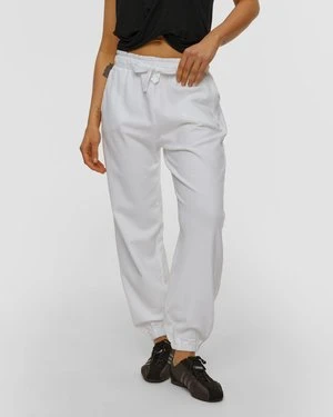 Białe Spodnie Dresowe Balloon Damskie Deha