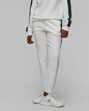 Białe Spodnie Dresowe Damskie Varley The Slim Stripe Cuff Pant 26