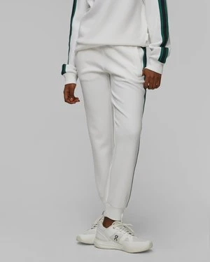 Białe spodnie dresowe damskie Varley The Slim Stripe Cuff Pant 26