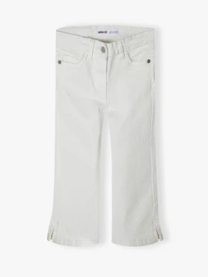 Białe spodnie jeansowe dziewczęce rozkloszowane Minoti