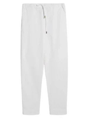 Białe Spodnie Joggingowe z bawełny Max Mara