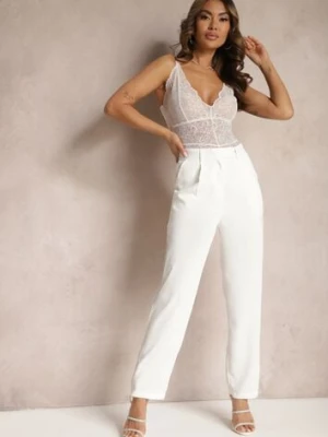 Białe Spodnie o Klasycznym Fasonie z Kieszeniami Dracaisa sophyline paris