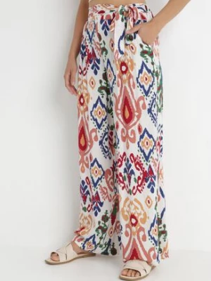 Biało-Zielone Spodnie Rosyn rosa