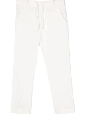 Białe Spodnie Slim Fit z Elastycznym Pasem Paolo Pecora