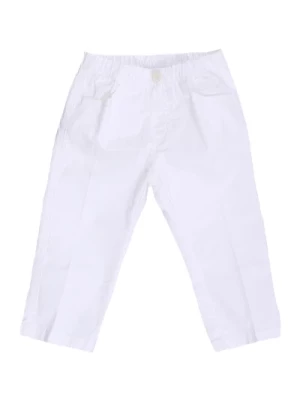 Białe Spodnie Slip-On z Elastycznym Pasem Il Gufo