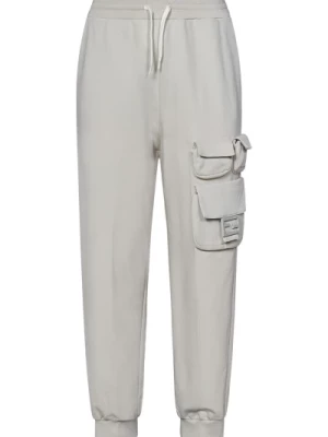 Białe spodnie sportowe z mini bagietką Fendi
