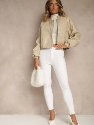 Białe Spodnie z Bawełny o Kroju Skinny Irivella daysie