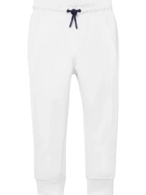 Białe spodnie z elastycznym dołem Hugo Boss