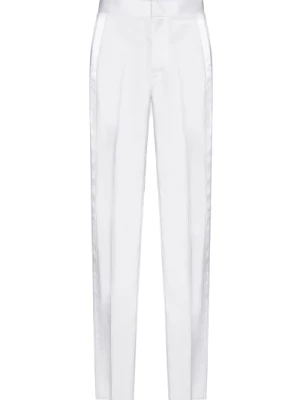 Białe Spodnie z Szerokimi Nogawkami i Paskami Bocznymi Givenchy