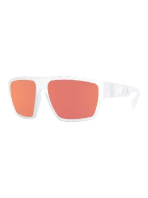 Białe sportowe okulary przeciwsłoneczne z lustrzanymi soczewkami Adidas