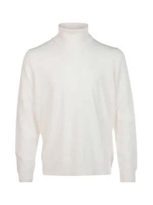Białe Swetry Wełniane dla Mężczyzn Gran Sasso