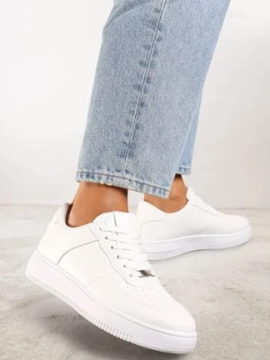 Zdjęcie produktu Białe Sznurowane Sneakersy Ozdobione Perforacją Ellemisa