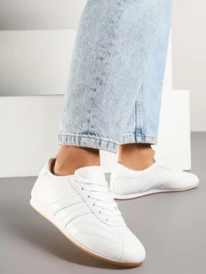 Białe Sznurowane Sneakersy w Stylu Tenisówek Liavessa