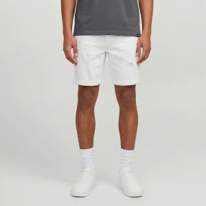 Białe szorty jeansowe slim fit basic z przetarciami House