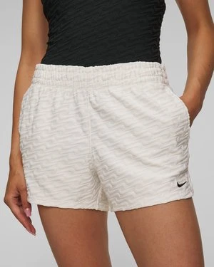 Białe Szorty Kąpielowe Damskie Nike Swim Cover-ups Nike Swoosh Link Terry Short