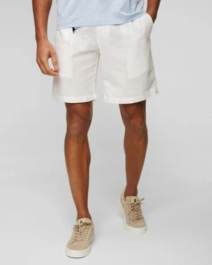 Białe Szorty Męskie Z Lnem Paul&shark Bermuda Coulisse 1 Pince Paul and Shark