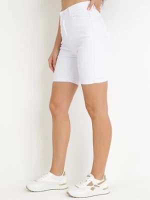 Białe Szorty z Wysokim Stanem i Podwijanymi Nogawkami Mativa christy